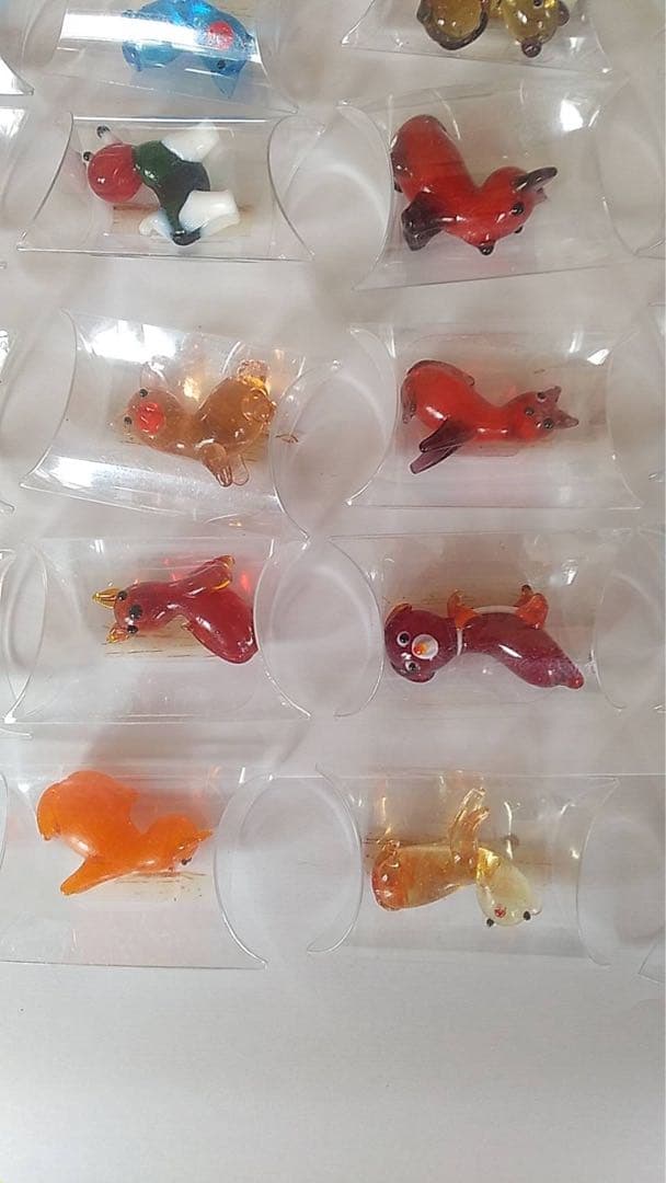 お菓子おまけ　食玩　昭和レトロ　おまけ　犬　猫　ガラス動物　蒲谷製菓