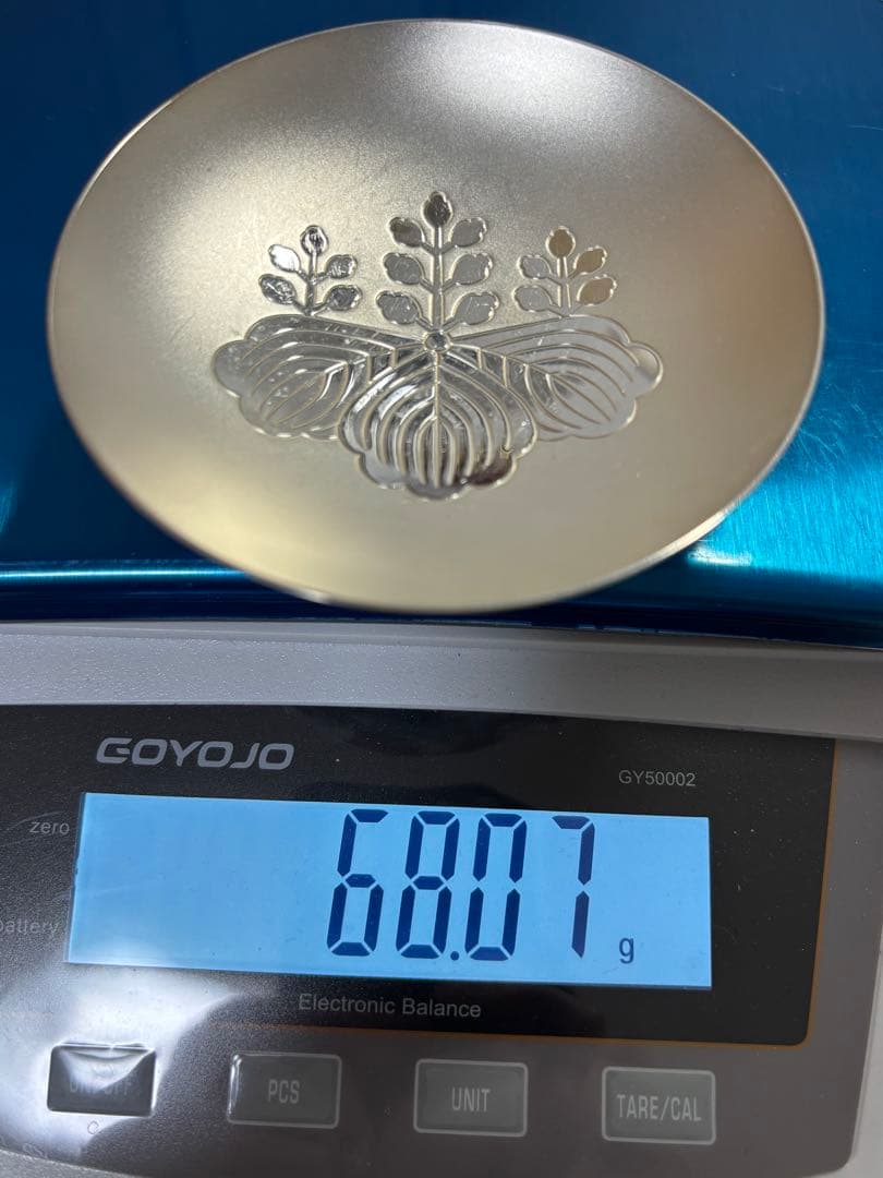 【純銀製】純銀杯68g！造幣局silver1000純銀刻印有り！純銀盃、鋳つぶし