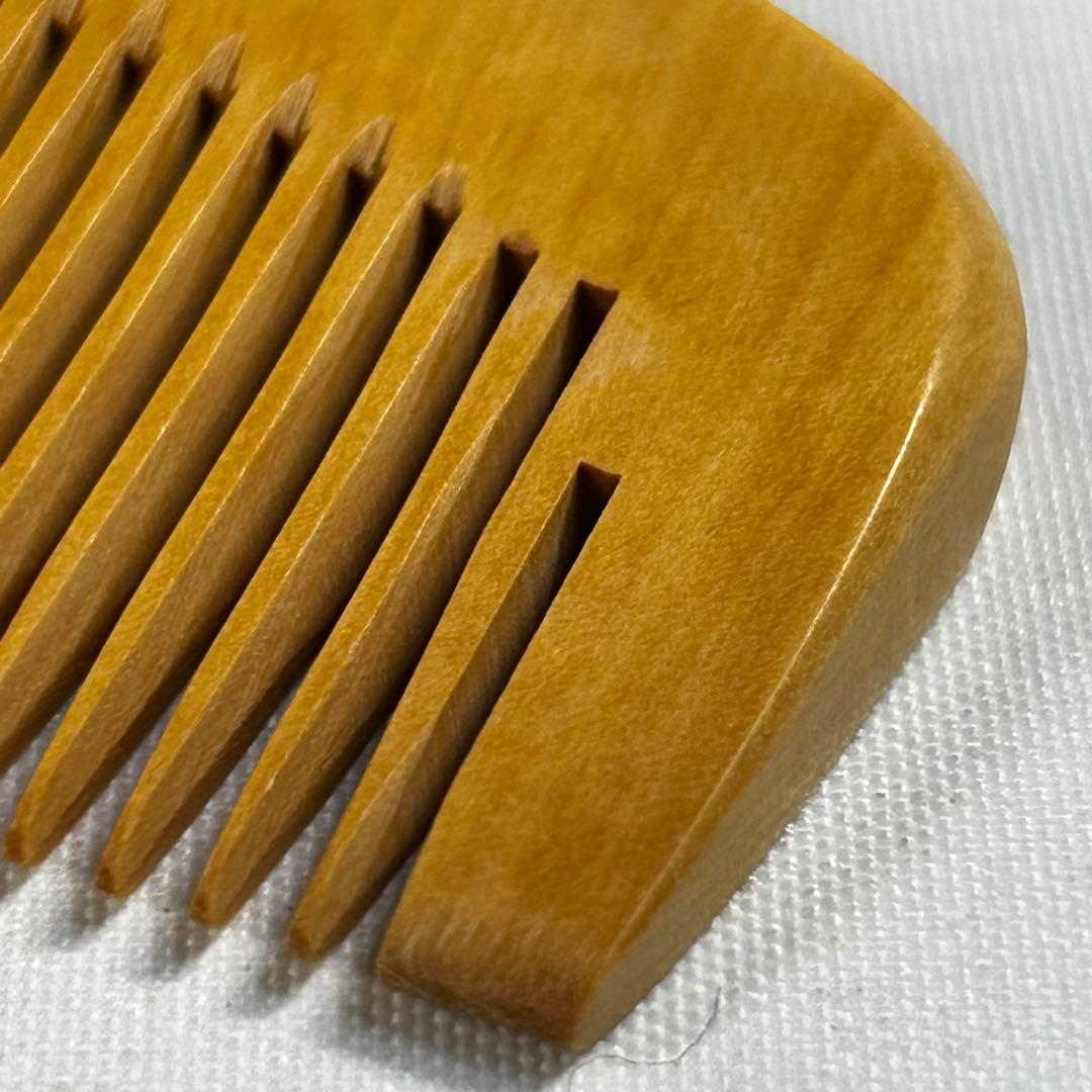 純つげ　本柘植　ツゲ　解き櫛　クシ　中荒　未使用　椿油仕上げ　16.5cm