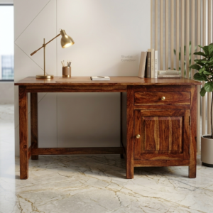Aria Study Table With Drawers (Honey Finish)
