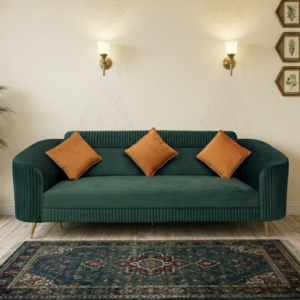 Velric 3 Seater Sofa (Velvet, Emerald Green)