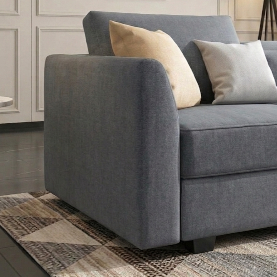 Averon U-Shape Fabric Sofa (Steel Grey) - Image 2