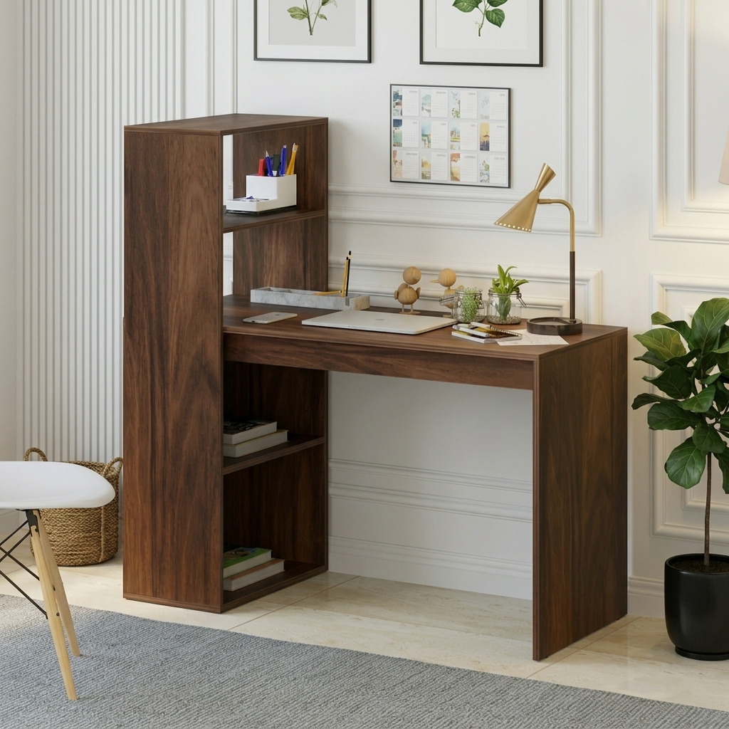Fiora Engineered Wood Study Table (Brown Maple Finish) - Image 2