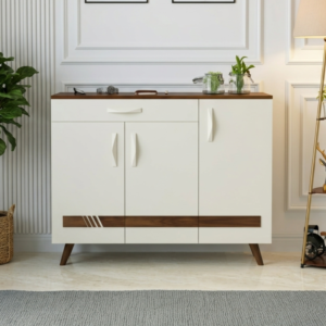 Kresta Engineered Wood Shoe Cabinet with Drawer (Maple & White Finish)