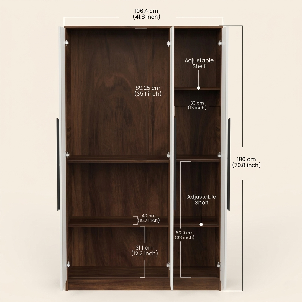 Malvian 3 Door Wardrobe (White Finish) - Image 2