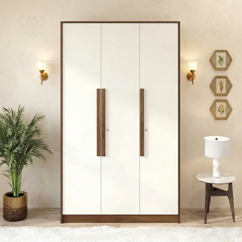 Malvian 3 Door Wardrobe (White Finish)