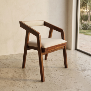Aura Sheesham Wood Arm Chair- Honey Finish