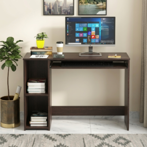 Ignis Engineered Wood Study Table With Shelves (Brown Maple)