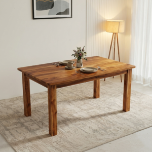 Aristo 6 Seater Teak Wood Dining Table (Natural Finish)