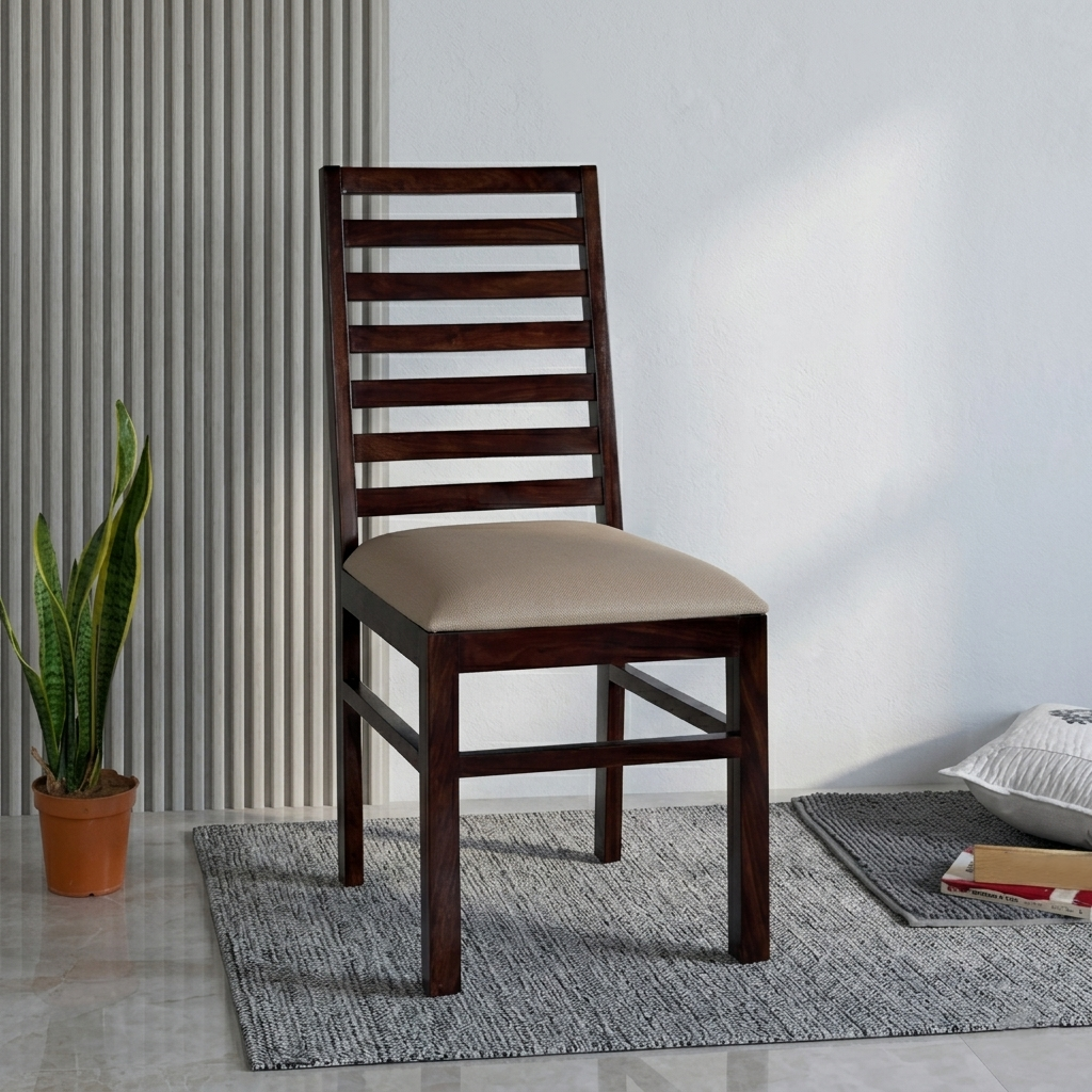 Sierra Dining Chair With Fabric (Walnut Finish)