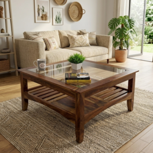 Venza Sheesham Wood Coffee Table (Honey Finish)