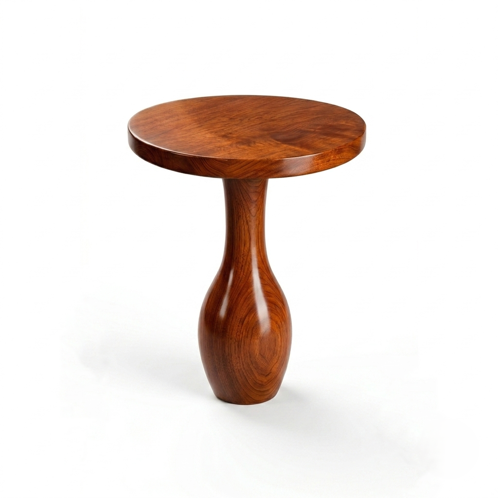 Podium Solid Wood Side End Table (Honey Finish) - Image 3