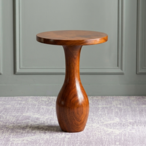 Podium Solid Wood Side End Table (Honey Finish)
