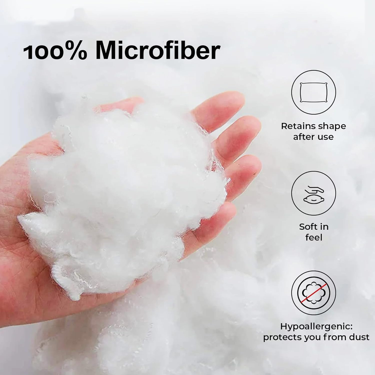 Sleepy Night Reliance Fiber Cushion Filler | 18x18Inch Single | Soft & Fluffy | Vacuum Packed | for Sofa & Bed - Image 2