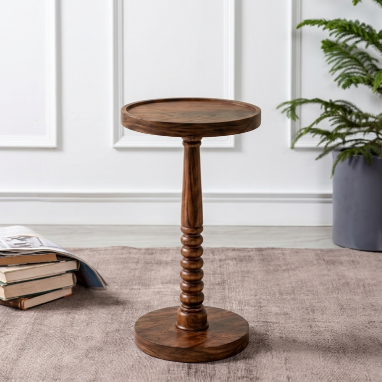 Arbora Sheesham Wood Side Table (Honey Finish)