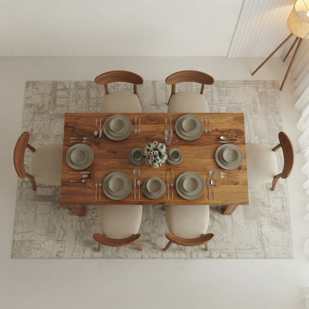 Aristo 6 Seater Dining Set Teak Wood (Natural Finish) - Image 3