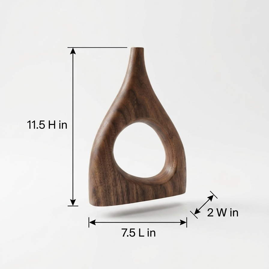 Arco Wooden Vase – (Walnut Finish) - Image 3