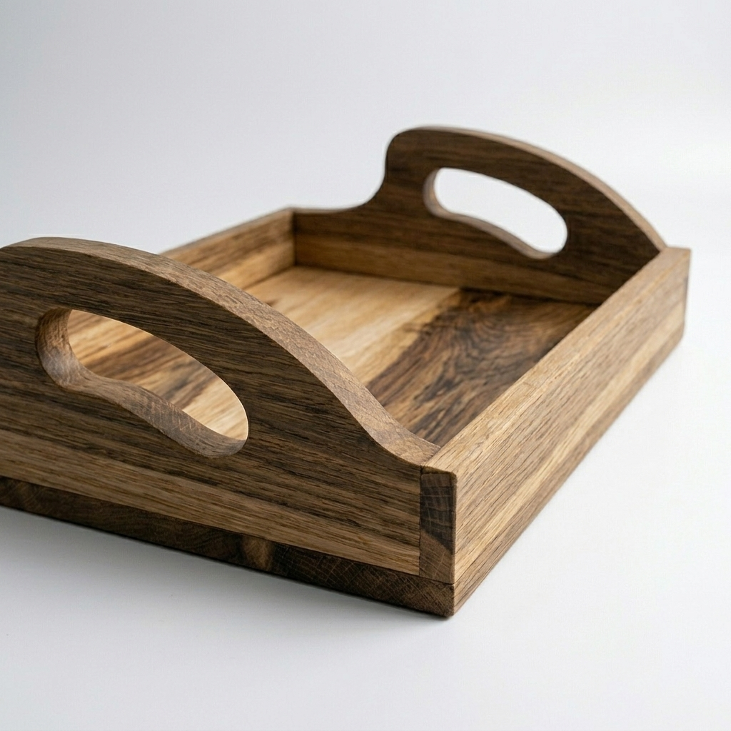 Loop Wooden Serving Tray Teak Wood - Image 4