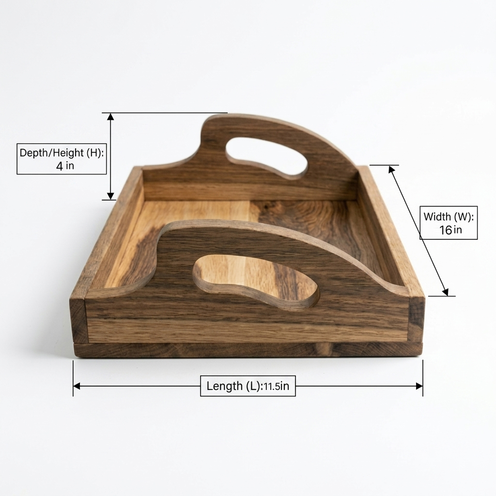 Loop Wooden Serving Tray Teak Wood - Image 2